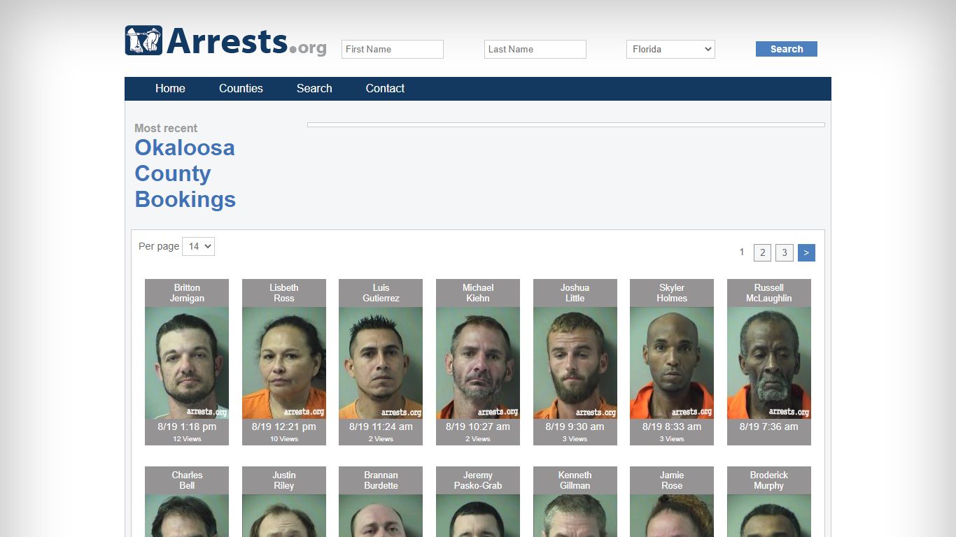 Okaloosa County Arrests and Inmate Search