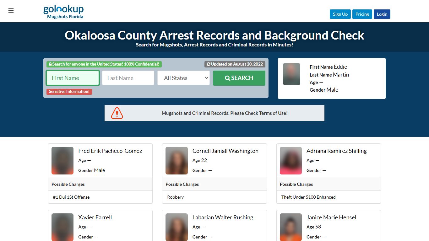 Okaloosa County Mugshots, Okaloosa County Arrest Records - GoLookUp